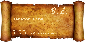 Bakator Lina névjegykártya